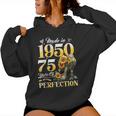 75Th Birthday Floral Made In 1950 75 Years Old Sunflower Sudadera con capucha para mujer