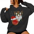 Bowling Christmas Bowling Santa Hat Christmas Lights Kapuzenpullover für Damen