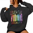 Equal Rights Book Flower Equality Peace Love Kindness Book Women Hoodie