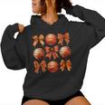 Girls Coquette Bow Basketball Mom Game Day Women Hoodie