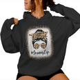 Grammy Life Bleached Leopard Messy Bun Mother's Day Women Hoodie