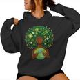 Green Black Afro Mother Earth Day Gaia Save Our Planet Earth Women Hoodie