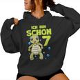 Ich Bin Schon 7 Years Boy Girl Birthday Turtle Kapuzenpullover für Damen