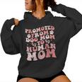 Promoted From Dog Mom To Human Mom Pregnancy Reveal Baby Small Black Women Hoodie