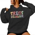 Retro Groovy Treat Dealer Dogs Owner Treats Pet Dog Lover Women Hoodie
