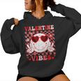Retro Groovy Valentines Day Girl Valentine Vibes Women Hoodie
