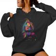 Retro Rock 'N' Roll Girl Música Rock Guitarrista Chica Sudadera con capucha para mujer