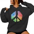 Signe De Paix Aquarelle Arc-En-Ciel Symbole De Paix Minimali Sweat à capuche femme
