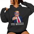 Trump You Missed Twice Bandana De La Bandera Estadounidense Trump 2024 Sudadera con capucha para mujer
