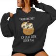 Valentine's Day Ich Liebe Dich Jeden Tag Sloth Couple Kapuzenpullover für Damen