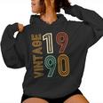 Vintage 1990 35Th Birthday 35 Years Old For Women Sudadera con capucha para mujer