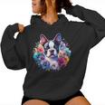 Watercolor Floral Boston Terrier Mama Dog Lover Mother's Day Women Hoodie