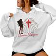 Camino Portugues Santiago De Compostela Shell Sudadera con capucha para mujer