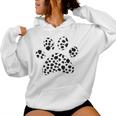 Dalmatian Dog Paw Polka Dot Polka Dot Women Kapuzenpullover für Damen