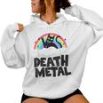 Death Metal Cat Satanic Banda De Punk Rock Para Niños Metal Rainbow Sudadera con capucha para mujer