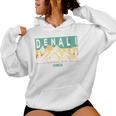 Denali National Park Mountains Nature Retro Sunset Vintage Women Hoodie