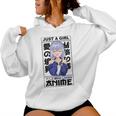 Just A Girl Who Loves Anime Japonés Manga Anime Merch Sudadera con capucha para mujer