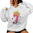 Kinder 7 Geburtstag Prinzessin Kostüm Mädchen 7 Jahre Geschenk Kapuzenpullover für Damen