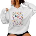 Nature Queen Flowers Floral Manga Larga Sudadera con capucha para mujer