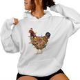 Ugly Christmas Sweater Chicken Christmas Kapuzenpullover für Damen