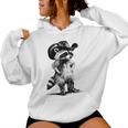 Vintage Raccoon Cowboy Cowgirl Western Country Trash Panda Women Hoodie
