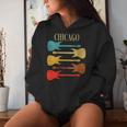 Chicago Concert Rock Music Festival Guitarras Illinois Band Il Cuello Sudadera con capucha para mujer Regalos para ella
