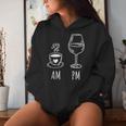 Am Coffee Pm Wine Drink Wine Loveino Kapuzenpullover für Damen Geschenke für Sie