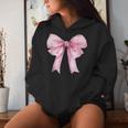 Coquette Pink Bow For Girls Cute Pink Coquette Bow Women Hoodie Gifts for Her