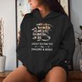 Facilement Distrait Par Les Dragons Et Les Livres Cadeau Amusant Sweat à capuche femme Cadeaux pour elle