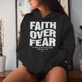Faith Over Fear Bible Verse Inspirational Christian Women Hoodie Gifts for Her