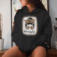 Grammy Life Bleached Leopard Messy Bun Mother's Day Women Hoodie Gifts for Her