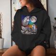 Howling Wolf Otter Moon Galaxy Parody Kapuzenpullover für Damen Geschenke für Sie