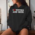 With I Love Tittis And Beer Motif Kapuzenpullover für Damen Geschenke für Sie