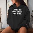 Lover Of True Crime & Wine Saying Tv True Crime Sudadera con capucha para mujer Regalos para ella
