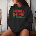 Merry Drunk I'm Christmas Santa Reindeer Graphic Kapuzenpullover für Damen Geschenke für Sie