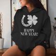 New Year's Eve Outfit Happy New Year Clover Horseshoe Lucky Kapuzenpullover für Damen Geschenke für Sie