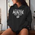 Promoted To Auntie Est 2025 Soon To Be New Aunt Baby Reveal Women Hoodie Gifts for Her