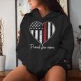 Proud Fire Mom Of A Firefighter Mother Heart Women Hoodie Gifts for Her