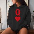 Queen Of Hearts Game Cards Poker Matching Couples S Kapuzenpullover für Damen Geschenke für Sie