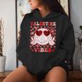 Retro Groovy Valentines Day Girl Valentine Vibes Women Hoodie Gifts for Her