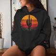 Retro Sunset Saguaro Cactus Vintage Desert Graphic Women Hoodie Gifts for Her