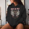 Rock And Roll Guitarraintage Rock Música Sudadera con capucha para mujer Regalos para ella