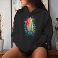 Surfer Women's Colourful Watercolour Surfing Kapuzenpullover für Damen Geschenke für Sie