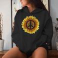 Vintage Sunflower Peace Sign Retro 70S Hippie Flower Power Kapuzenpullover für Damen Geschenke für Sie