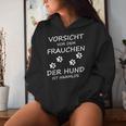 Vorsichtor Dem Frauchen Der Hund Ist Harmlos Gassi Women's Kapuzenpullover für Damen Geschenke für Sie