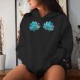 Women's Purple Turquoise Mermaid Shell Kapuzenpullover für Damen Geschenke für Sie