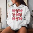 Cute Coquette Bow Crawfish Graphic Y2k Girls Aesthetic Women Hoodie Gifts for Her