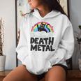 Death Metal Cat Satanic Banda De Punk Rock Para Niños Metal Rainbow Sudadera con capucha para mujer Regalos para ella