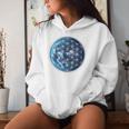 Flower Of Life With Earth Sacred Geometry Yoga Blue Kapuzenpullover für Damen Geschenke für Sie