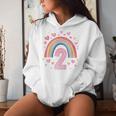 Kinder Geburtstag 2 Mädchen Regenbogen Fee Zwei 2 Jahre Kapuzenpullover für Damen Geschenke für Sie